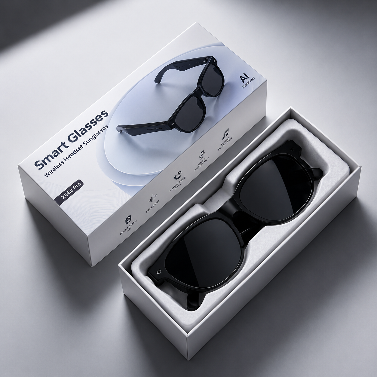 AI Smart Glasses Voice Control Bluetooth HD1080P